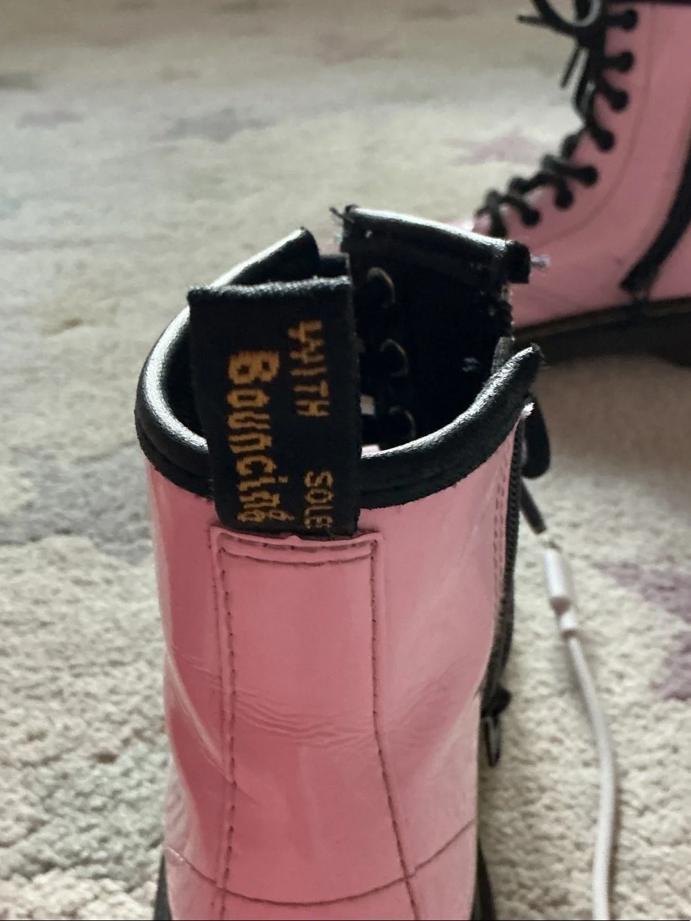 Girls' Pink Lace-Up Doc martins